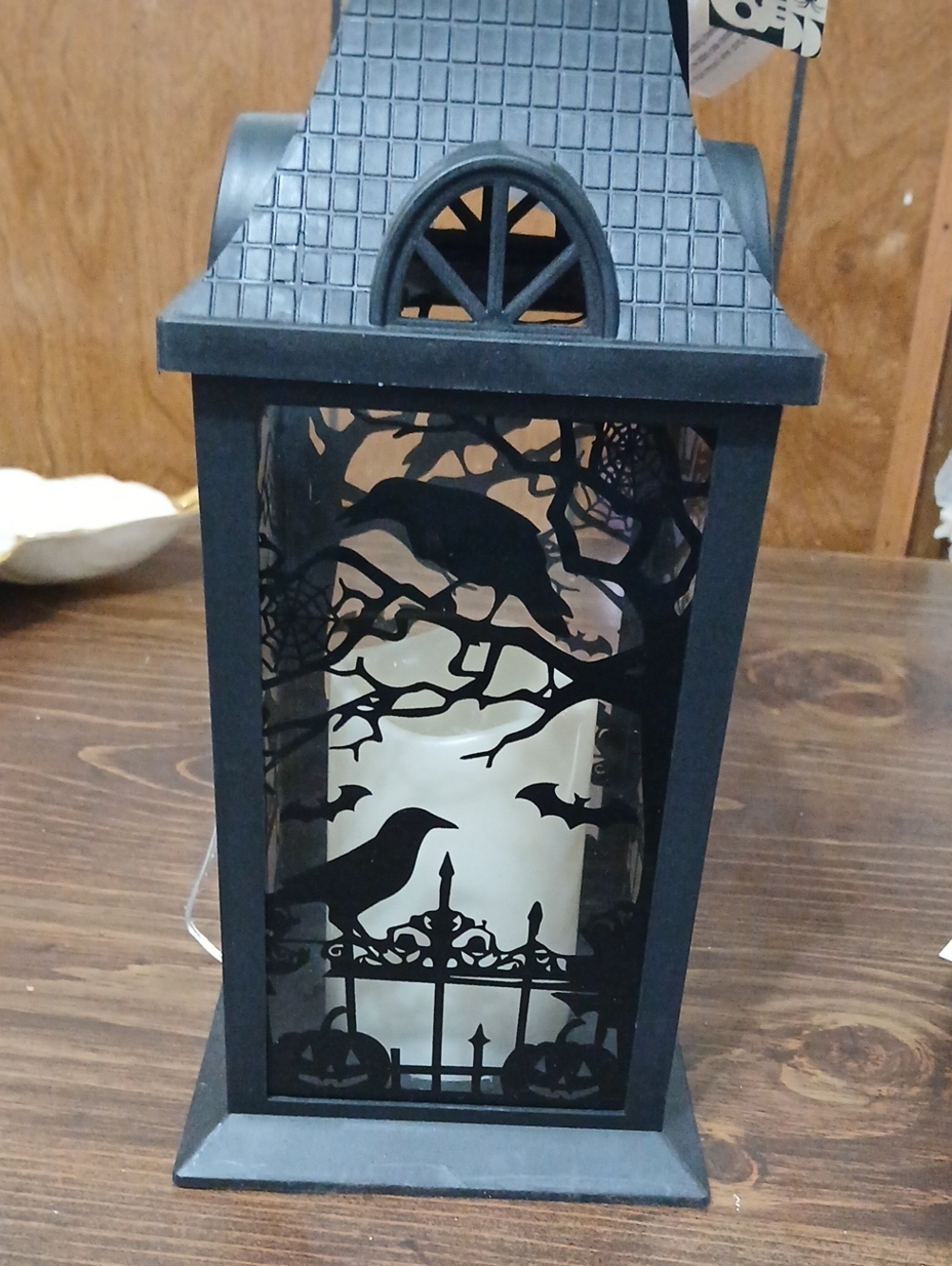 Black Halloween Raven Lantern
